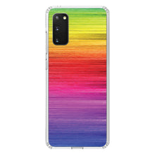 DistinctInk® Clear Shockproof Hybrid Case for Apple iPhone / Samsung Galaxy / Google Pixel - Rainbow Shimmering Lines