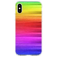 DistinctInk® Clear Shockproof Hybrid Case for Apple iPhone / Samsung Galaxy / Google Pixel - Rainbow Shimmering Lines