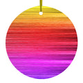 Rainbow Shimmering Lines Ceramic Ornament