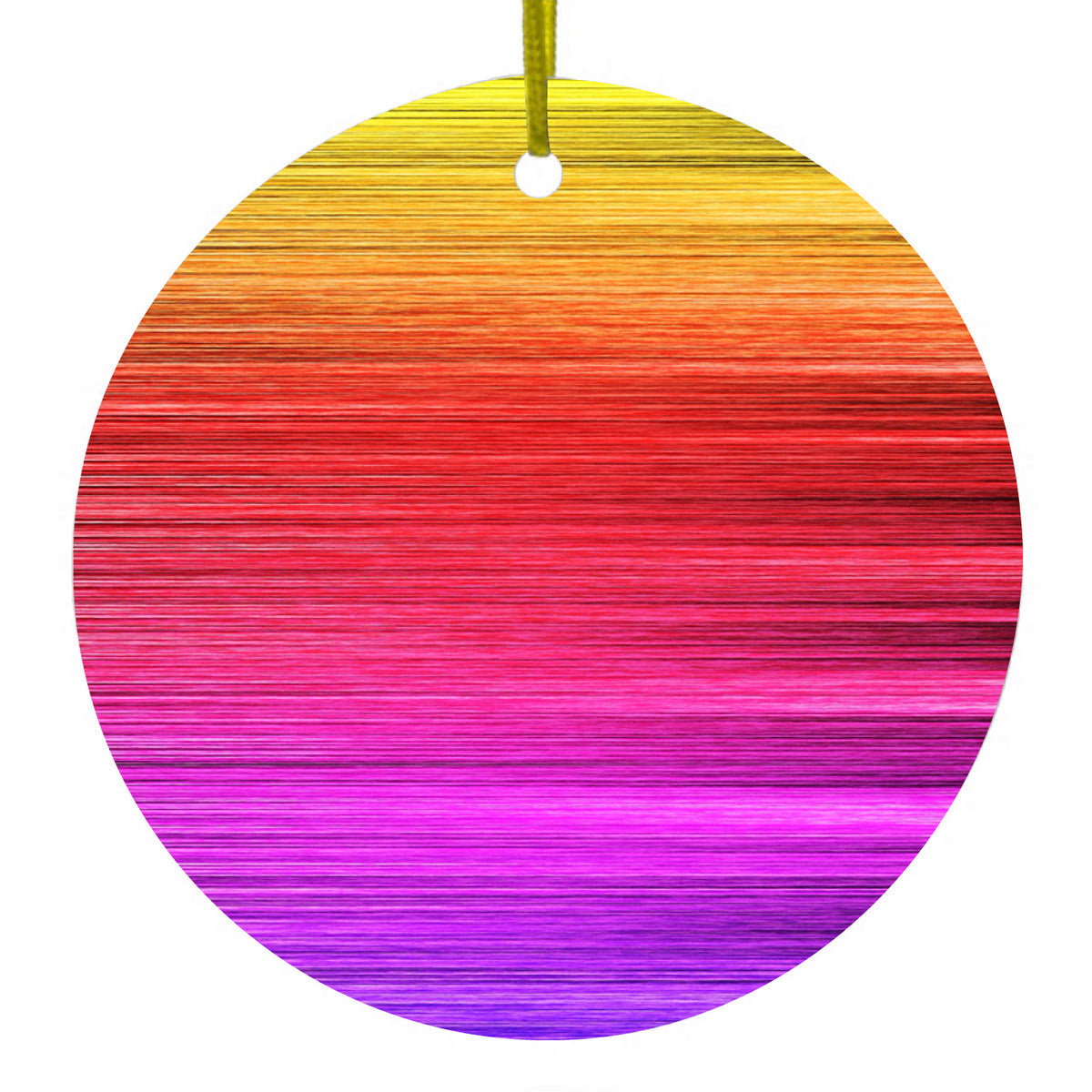 Rainbow Shimmering Lines Ceramic Ornament