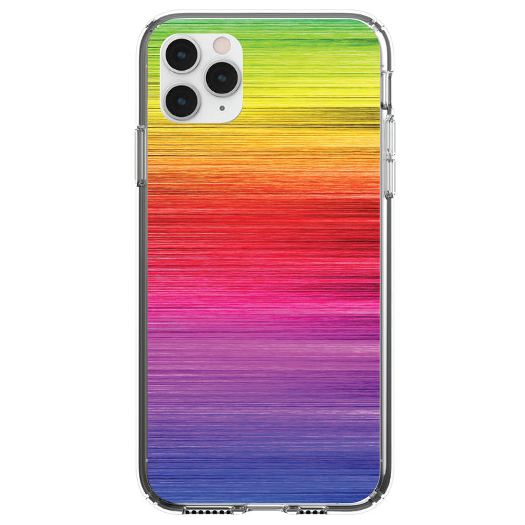 Rainbow Shimmering Lines Clear Shockproof iPhone Case