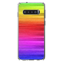 DistinctInk® Clear Shockproof Hybrid Case for Apple iPhone / Samsung Galaxy / Google Pixel - Rainbow Shimmering Lines