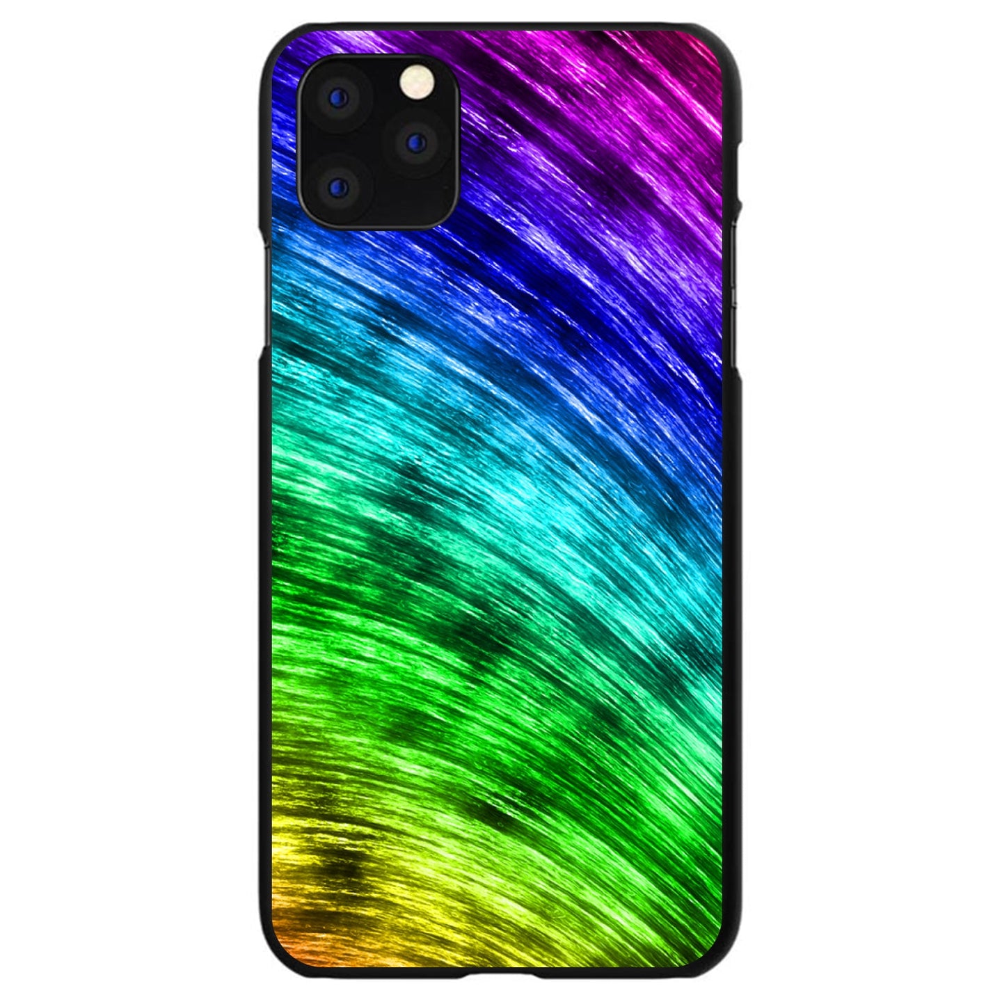 DistinctInk® Hard Plastic Snap-On Case for Apple iPhone or Samsung Galaxy - Rainbow Shimmering Curve