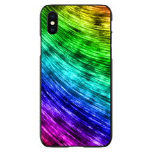 DistinctInk® Hard Plastic Snap-On Case for Apple iPhone or Samsung Galaxy - Rainbow Shimmering Curve