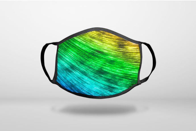 Rainbow Shimmering Curve - 3-Ply Reusable Soft Face Mask Covering, Unisex, Cotton Inner Layer