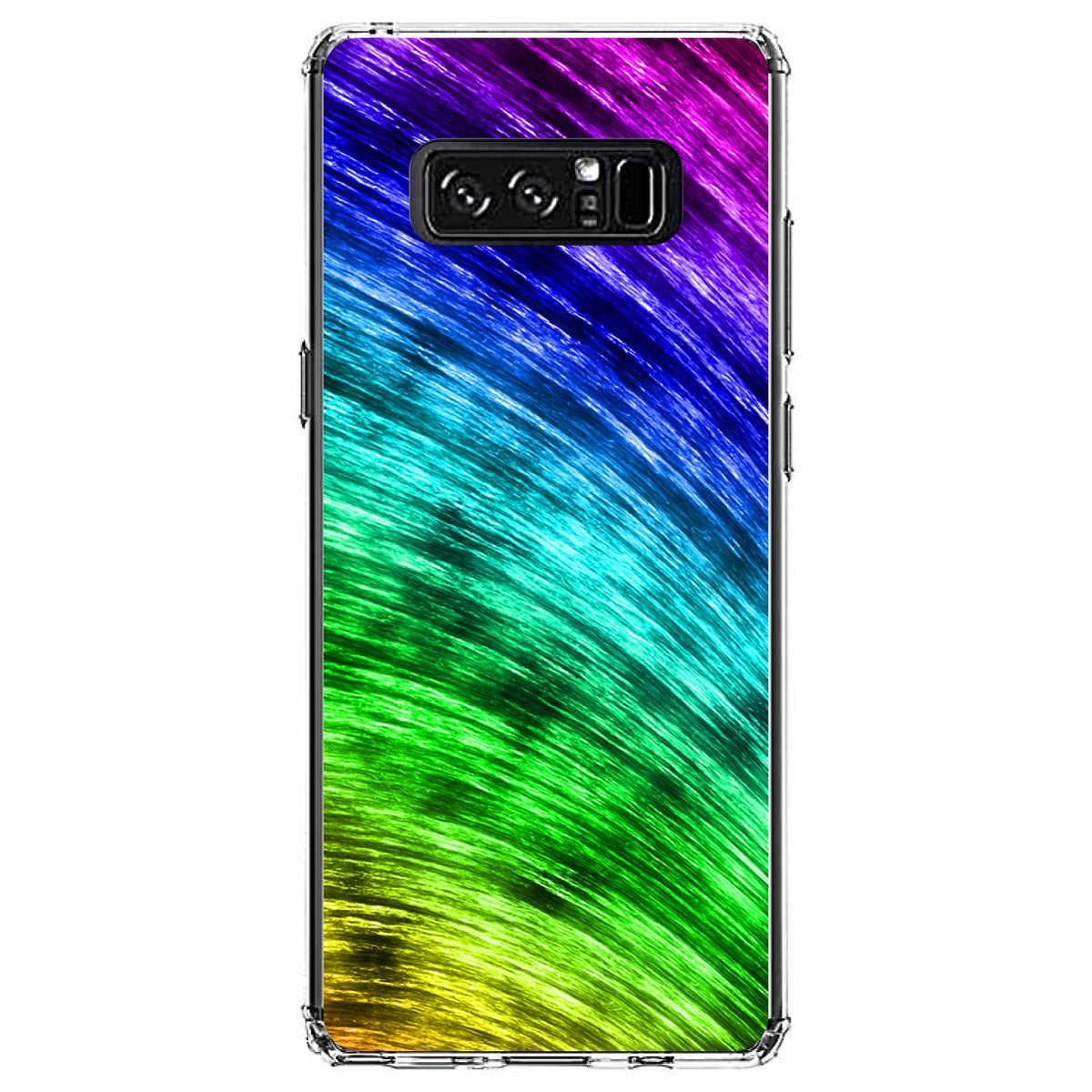 Rainbow Shimmering Curve Clear Shockproof iPhone Case, view 12