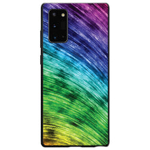 DistinctInk® Hard Plastic Snap-On Case for Apple iPhone or Samsung Galaxy - Rainbow Shimmering Curve