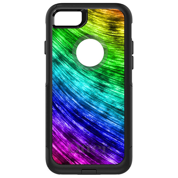DistinctInk OtterBox Commuter Series Case for Apple iPhone or Samsung Galaxy - Rainbow Shimmering Curve