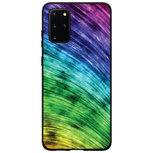 DistinctInk® Hard Plastic Snap-On Case for Apple iPhone or Samsung Galaxy - Rainbow Shimmering Curve