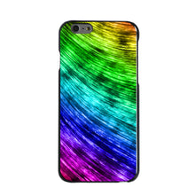 DistinctInk® Hard Plastic Snap-On Case for Apple iPhone or Samsung Galaxy - Rainbow Shimmering Curve