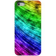 DistinctInk® Hard Plastic Snap-On Case for Apple iPhone or Samsung Galaxy - Rainbow Shimmering Curve