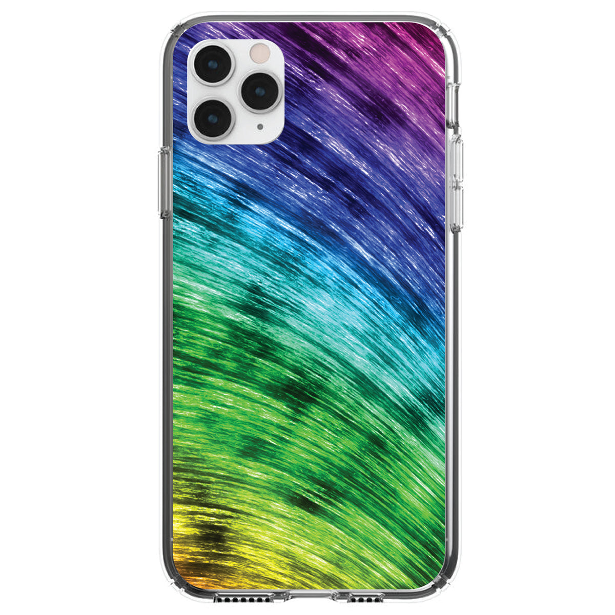 Rainbow Shimmering Curve Clear Shockproof iPhone Case