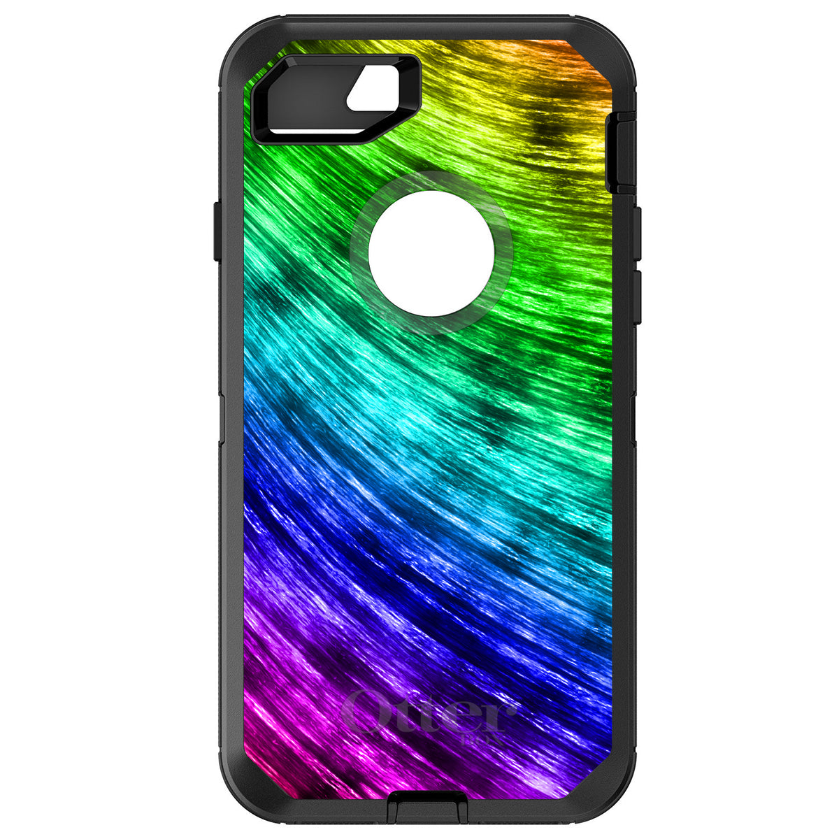 Rainbow Shimmering Curve OtterBox Defender Case for iPhone & Galaxy