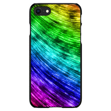 DistinctInk® Hard Plastic Snap-On Case for Apple iPhone or Samsung Galaxy - Rainbow Shimmering Curve