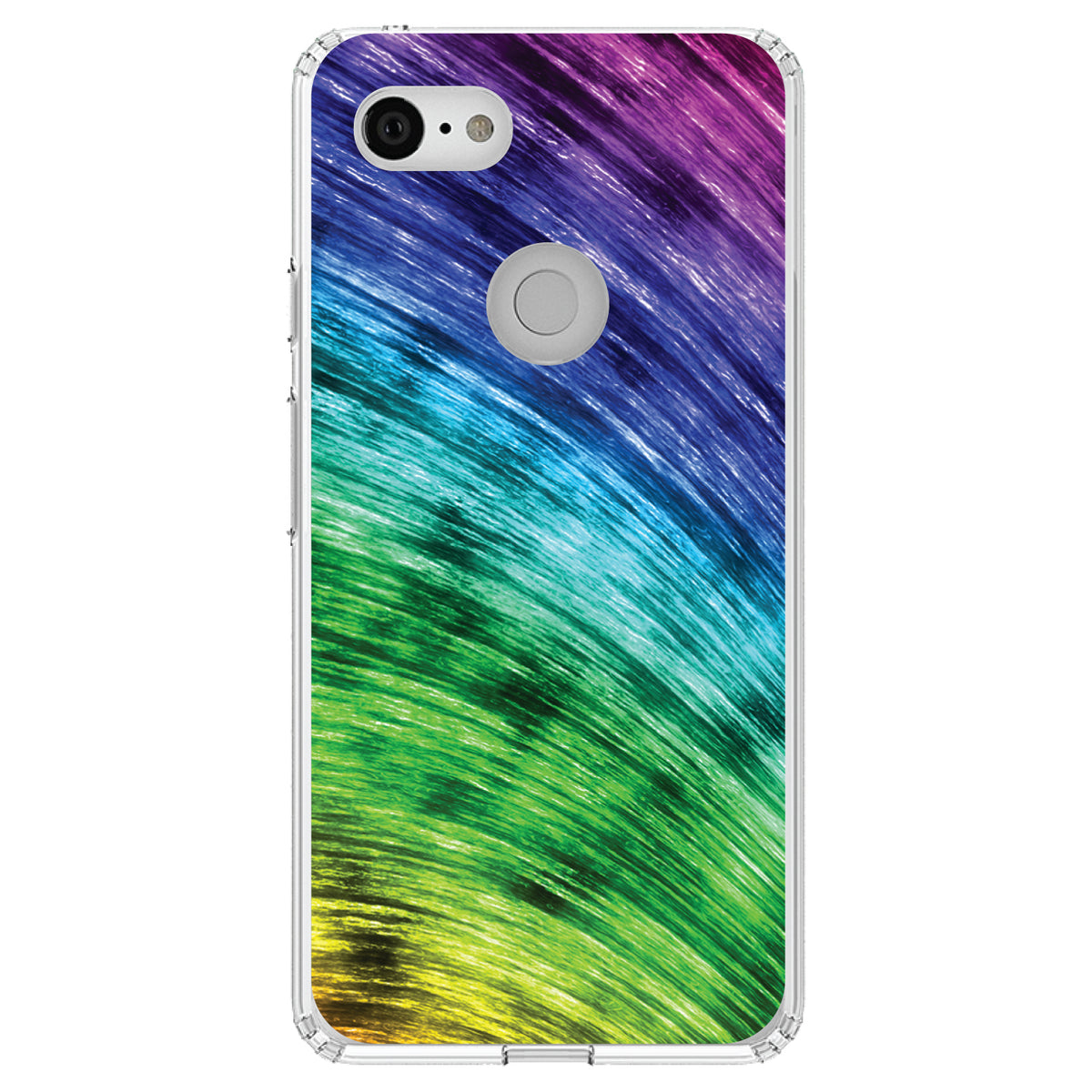 Rainbow Shimmering Curve Clear Shockproof iPhone Case, view 22