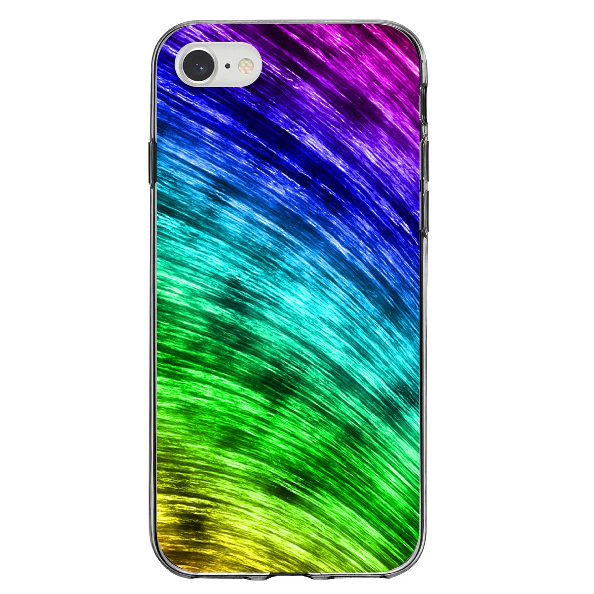 Rainbow Shimmering Curve Clear Shockproof iPhone Case, view 5