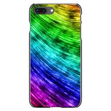 DistinctInk® Hard Plastic Snap-On Case for Apple iPhone or Samsung Galaxy - Rainbow Shimmering Curve