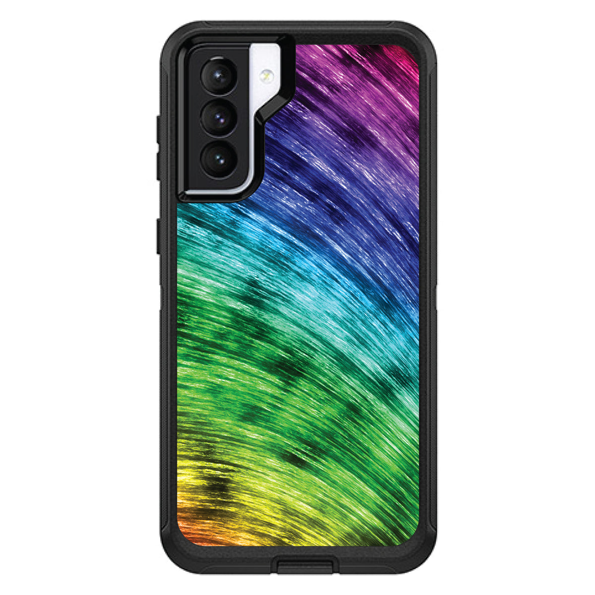 Rainbow Shimmering Curve OtterBox Defender Case for iPhone & Galaxy, view 5