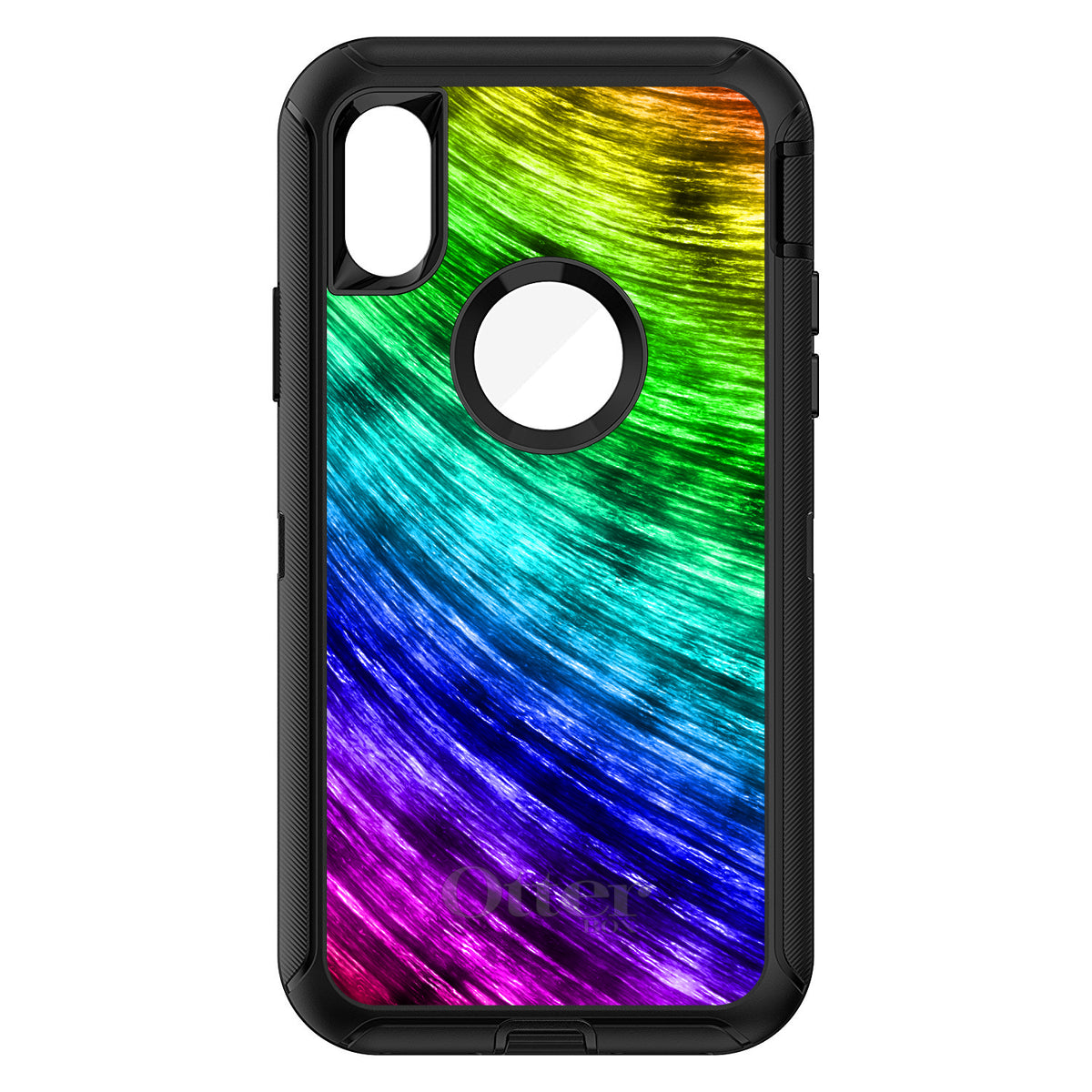 Rainbow Shimmering Curve OtterBox Defender Case for iPhone & Galaxy, view 3