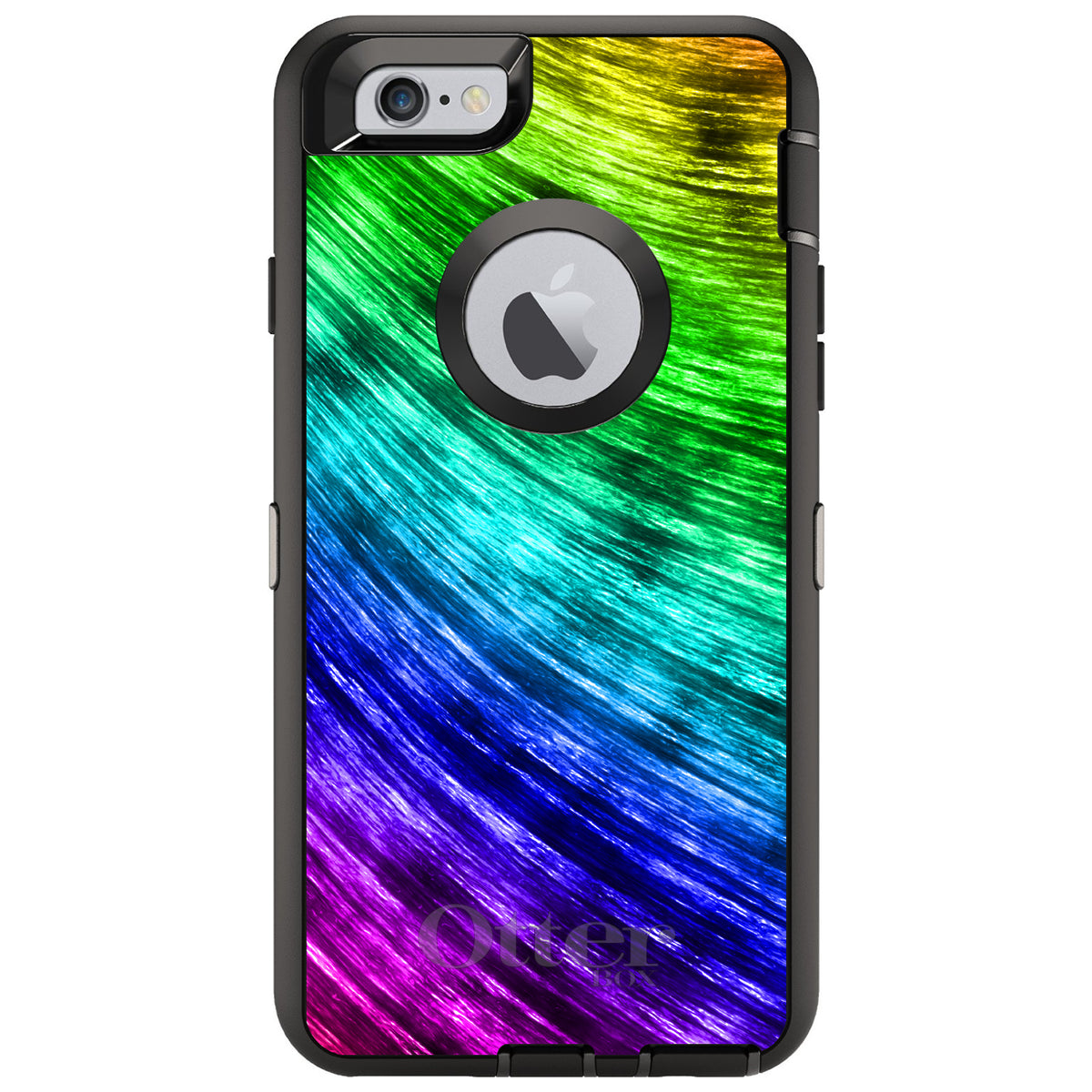 Rainbow Shimmering Curve OtterBox Defender Case for iPhone & Galaxy, view 4