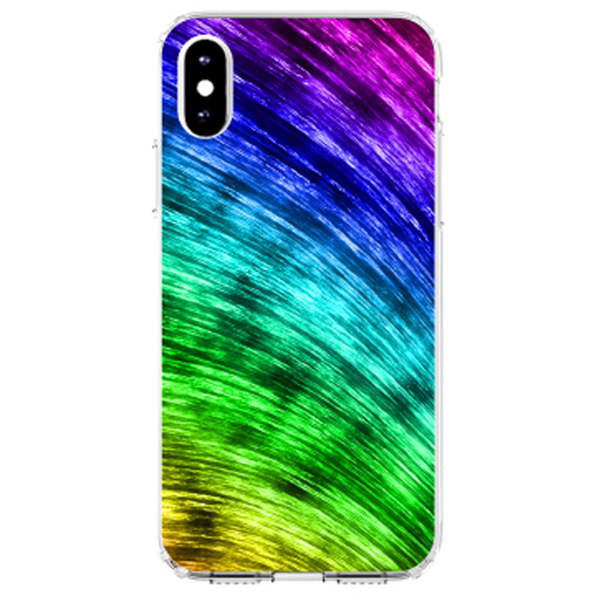 Rainbow Shimmering Curve Clear Shockproof iPhone Case, view 4