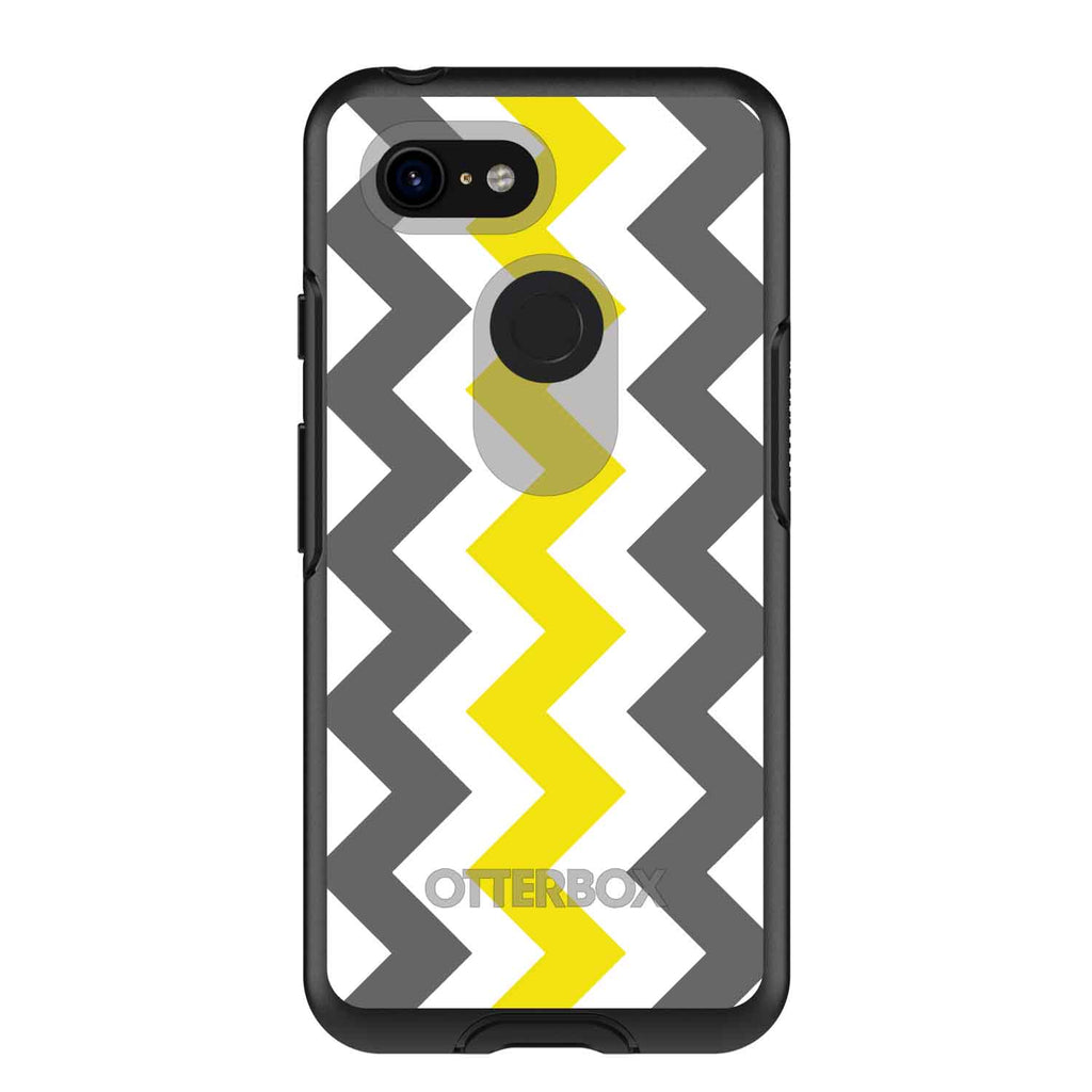 Grey Yellow Chevron Stripes OtterBox Symmetry Case for iPhone & Galaxy, view 15