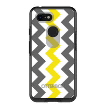 DistinctInk™ OtterBox Symmetry Series Case for Apple iPhone / Samsung Galaxy / Google Pixel - Grey Yellow Chevron Stripes