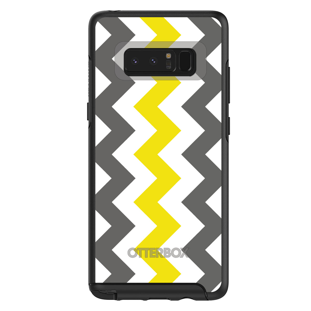 Grey Yellow Chevron Stripes OtterBox Symmetry Case for iPhone & Galaxy, view 14