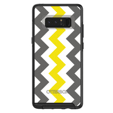 DistinctInk™ OtterBox Symmetry Series Case for Apple iPhone / Samsung Galaxy / Google Pixel - Grey Yellow Chevron Stripes