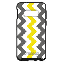 DistinctInk™ OtterBox Symmetry Series Case for Apple iPhone / Samsung Galaxy / Google Pixel - Grey Yellow Chevron Stripes