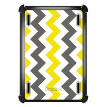 DistinctInk™ OtterBox Defender Series Case for Apple iPad / iPad Pro / iPad Air / iPad Mini - Grey Yellow Chevron Stripes