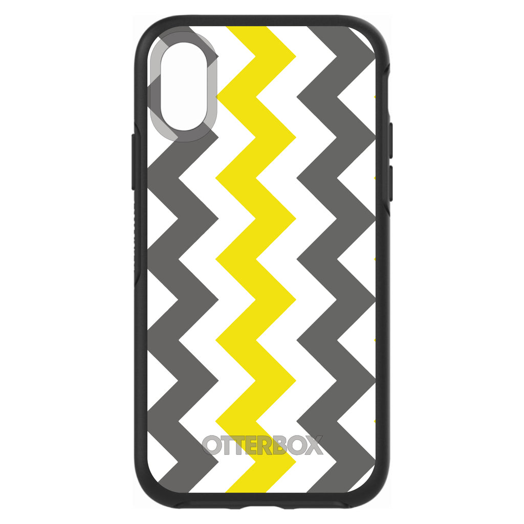 Grey Yellow Chevron Stripes OtterBox Symmetry Case for iPhone & Galaxy, view 4