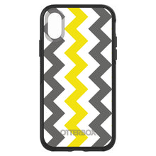 DistinctInk™ OtterBox Symmetry Series Case for Apple iPhone / Samsung Galaxy / Google Pixel - Grey Yellow Chevron Stripes