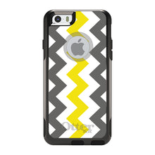 DistinctInk™ OtterBox Commuter Series Case for Apple iPhone or Samsung Galaxy - Grey Yellow Chevron Stripes