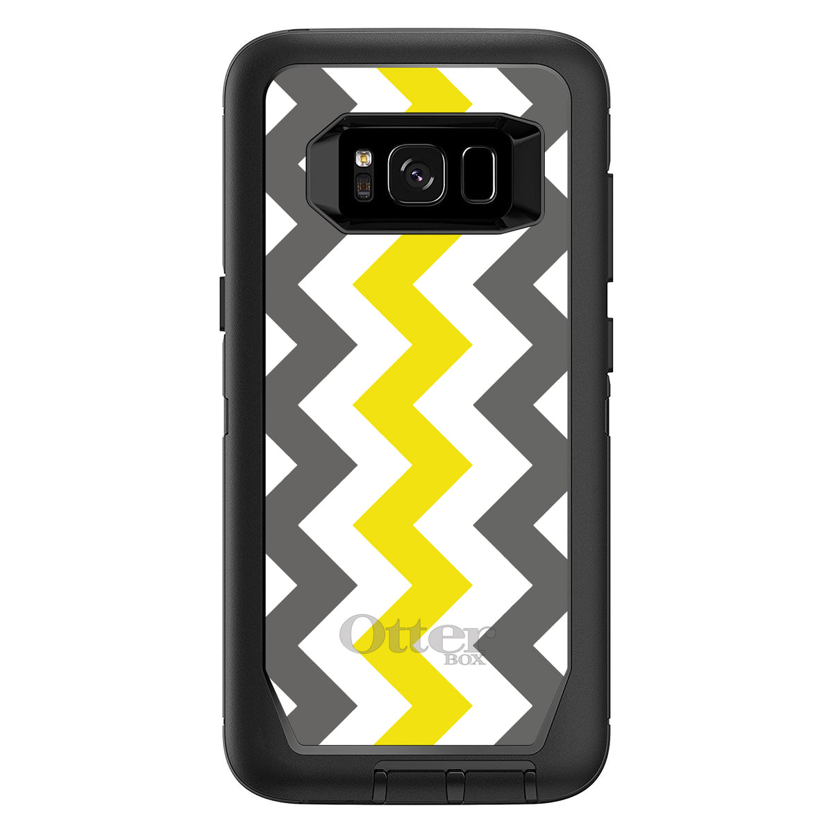 Grey Yellow Chevron Stripes OtterBox Defender Case for iPhone & Galaxy, view 12