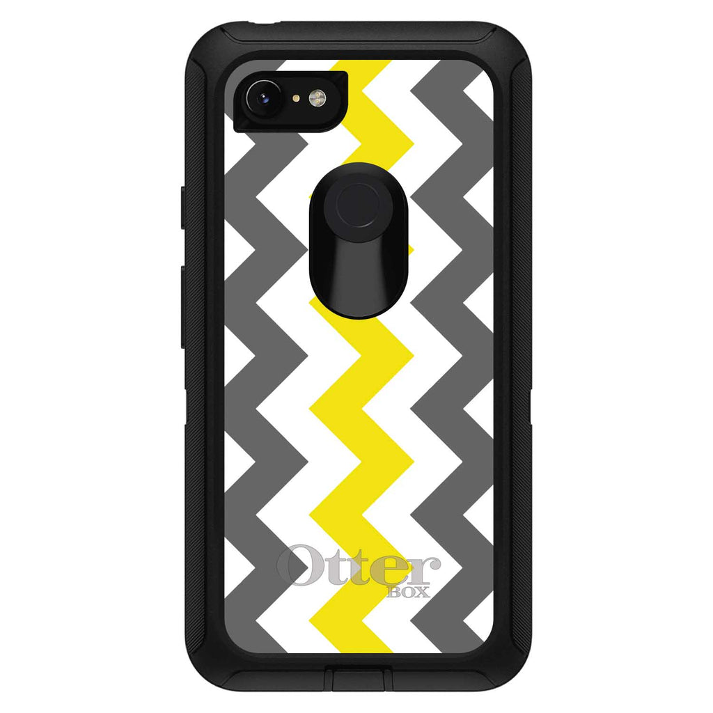 Grey Yellow Chevron Stripes OtterBox Defender Case for iPhone & Galaxy, view 18