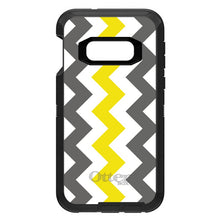 DistinctInk™ OtterBox Defender Series Case for Apple iPhone / Samsung Galaxy / Google Pixel - Grey Yellow Chevron Stripes
