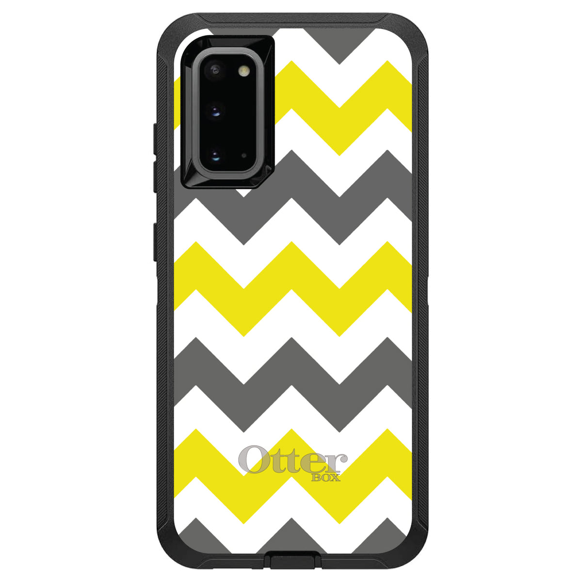 Grey Yellow Chevron Stripes OtterBox Defender Case for iPhone & Galaxy, view 8