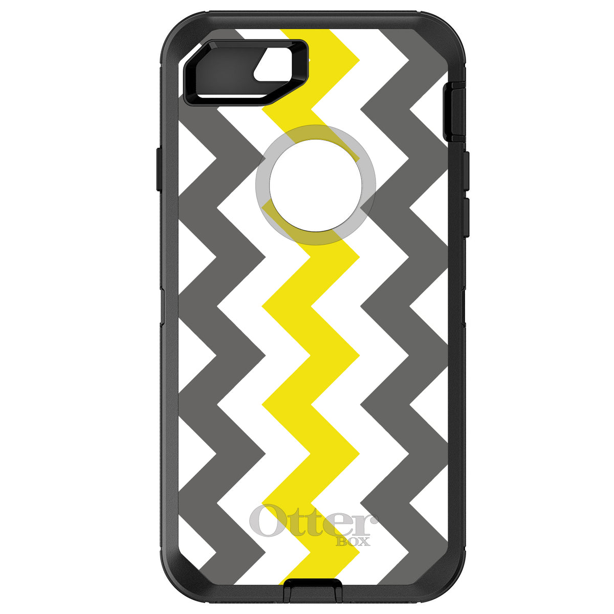 Grey Yellow Chevron Stripes OtterBox Defender Case for iPhone & Galaxy