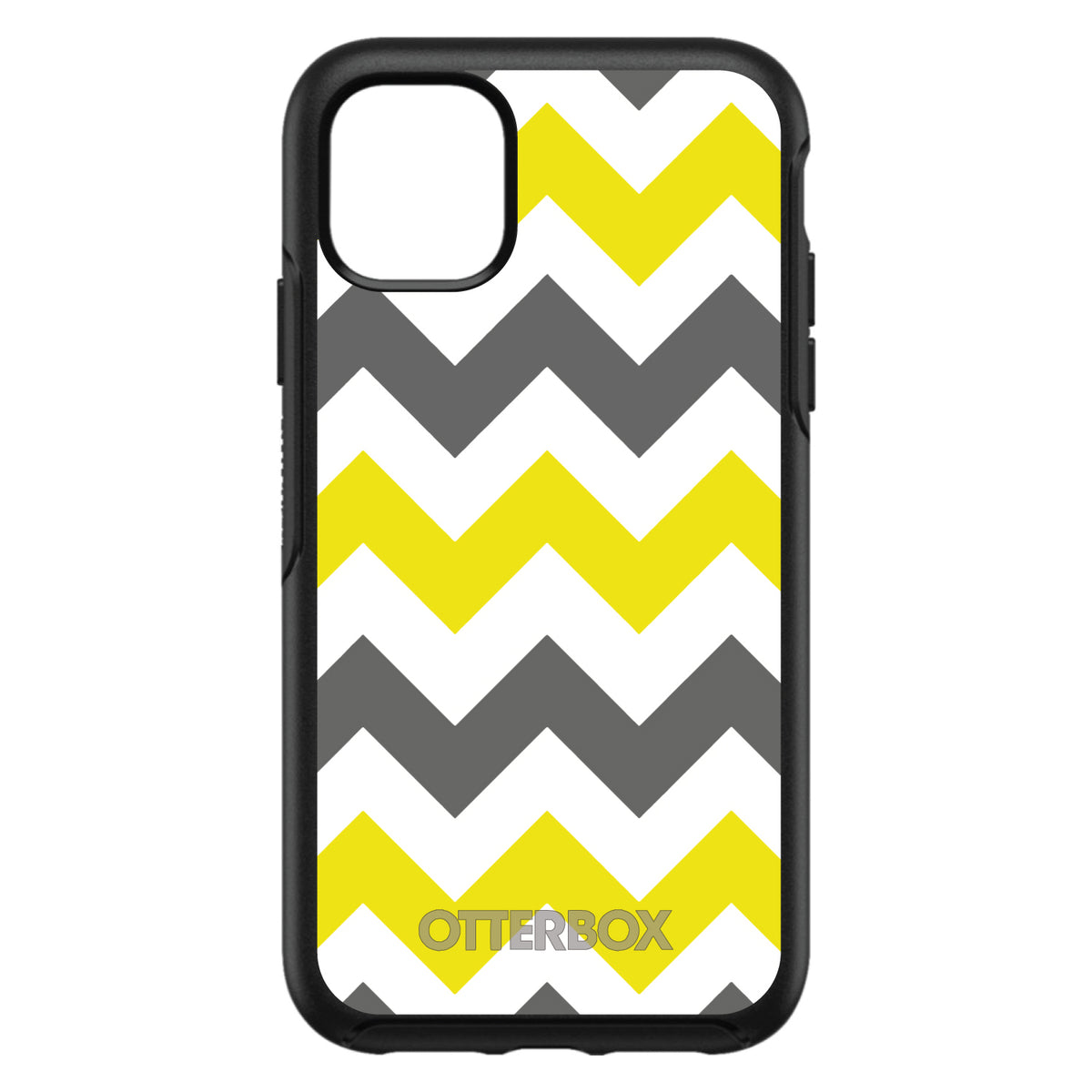 Grey Yellow Chevron Stripes OtterBox Symmetry Case for iPhone & Galaxy, view 3
