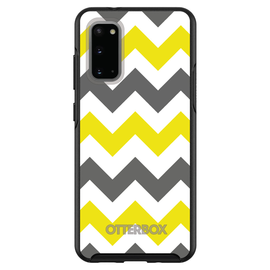Grey Yellow Chevron Stripes OtterBox Symmetry Case for iPhone & Galaxy, view 5
