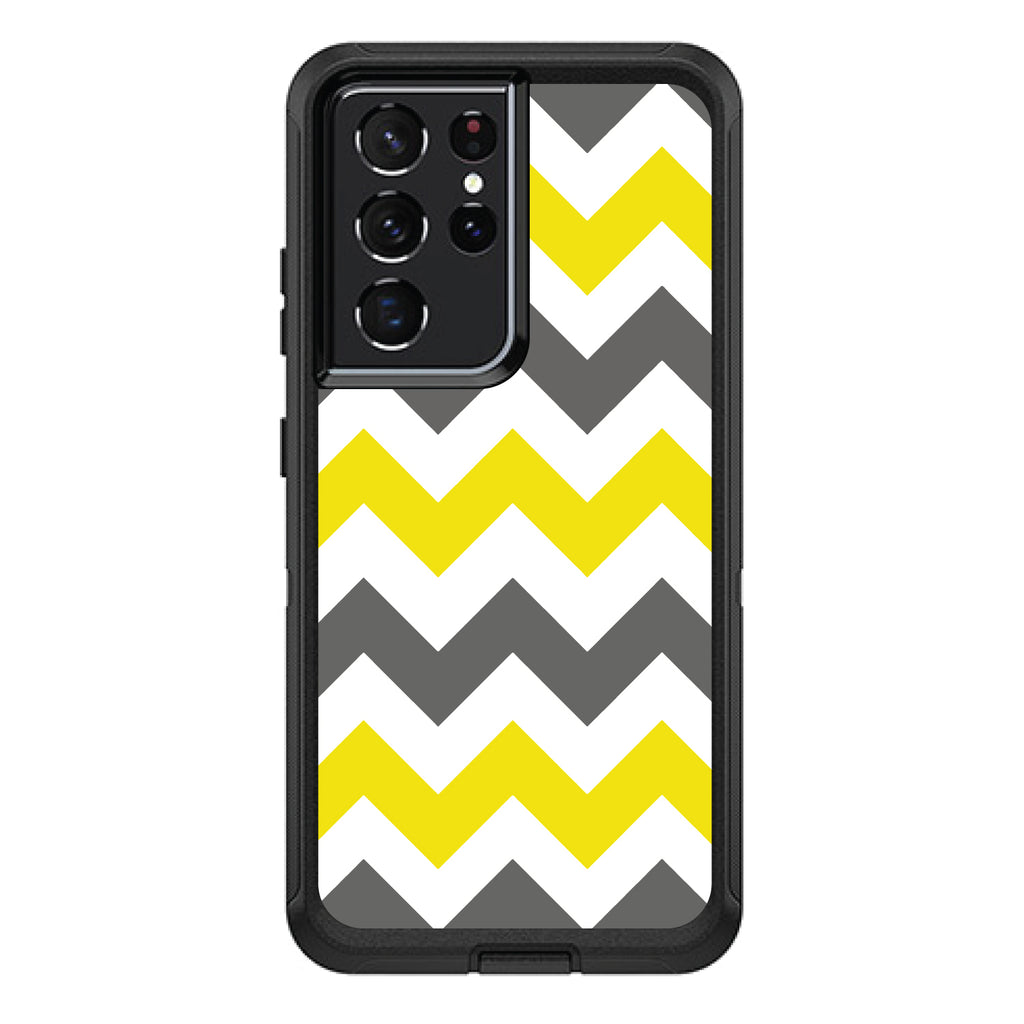 Grey Yellow Chevron Stripes OtterBox Defender Case for iPhone & Galaxy, view 7