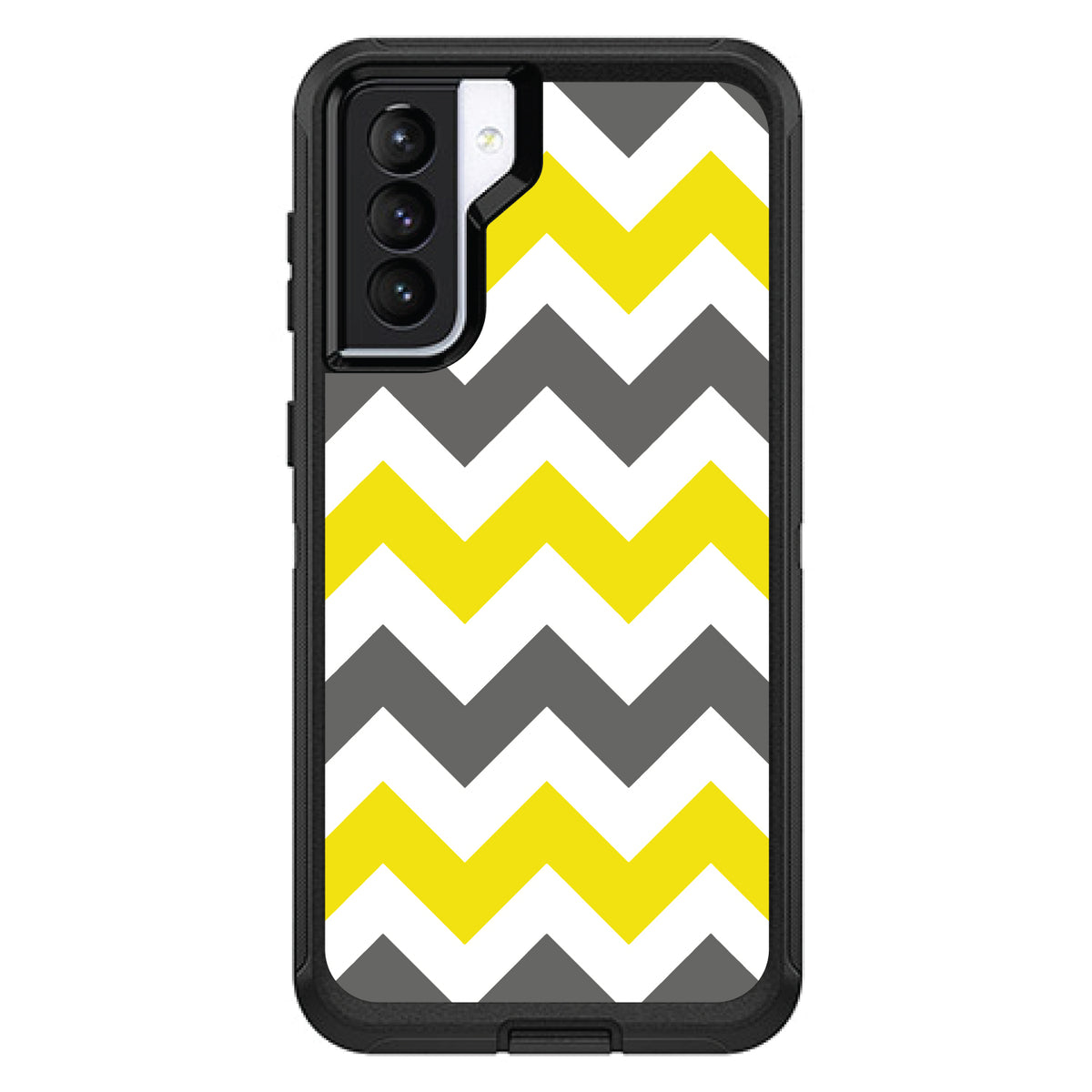 Grey Yellow Chevron Stripes OtterBox Defender Case for iPhone & Galaxy, view 5