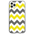 Grey Yellow Chevron Stripes Clear Shockproof iPhone Case