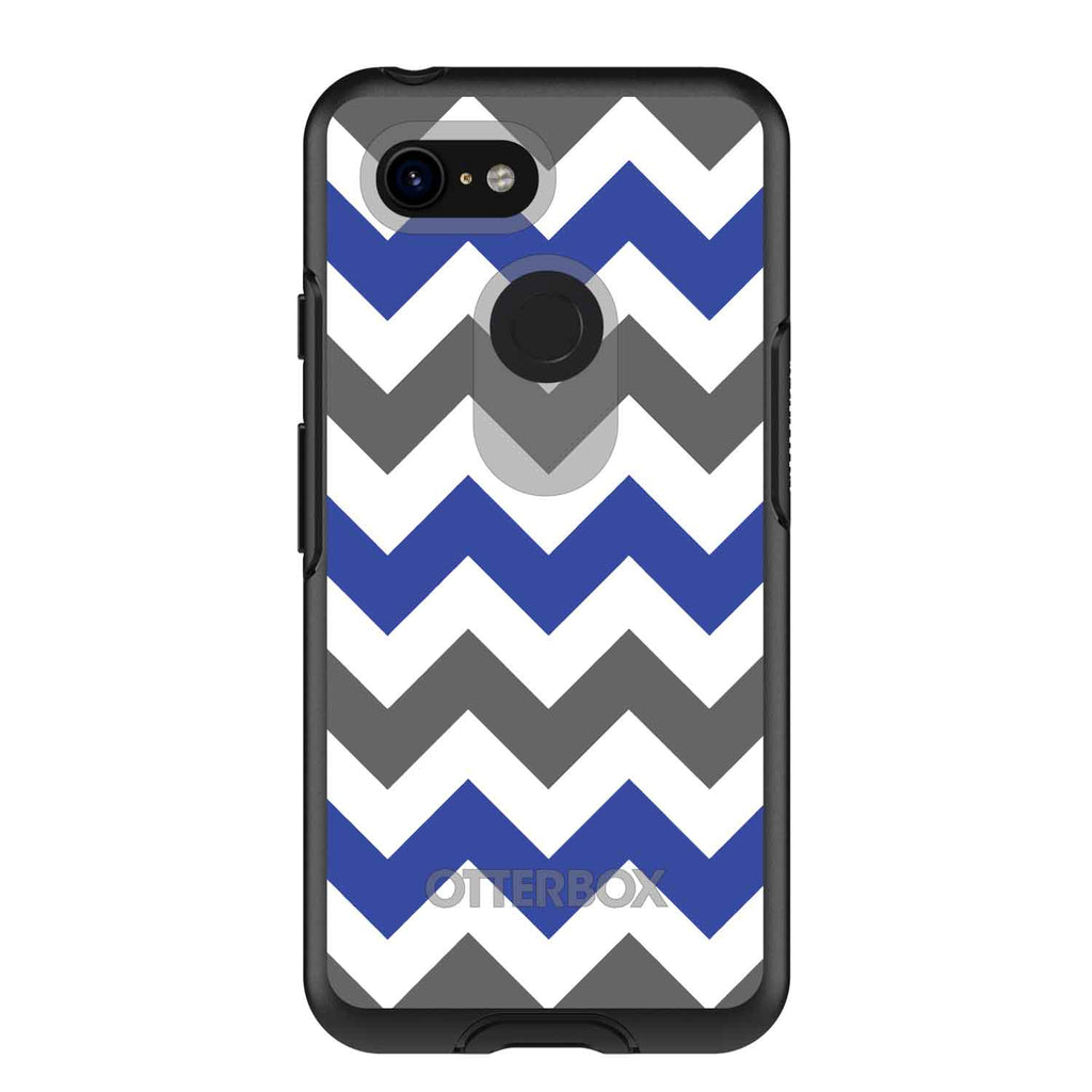 Blue Grey Chevron Stripes OtterBox Symmetry Case for iPhone & Galaxy, view 15