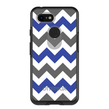 DistinctInk™ OtterBox Symmetry Series Case for Apple iPhone / Samsung Galaxy / Google Pixel - Blue Grey Chevron Stripes