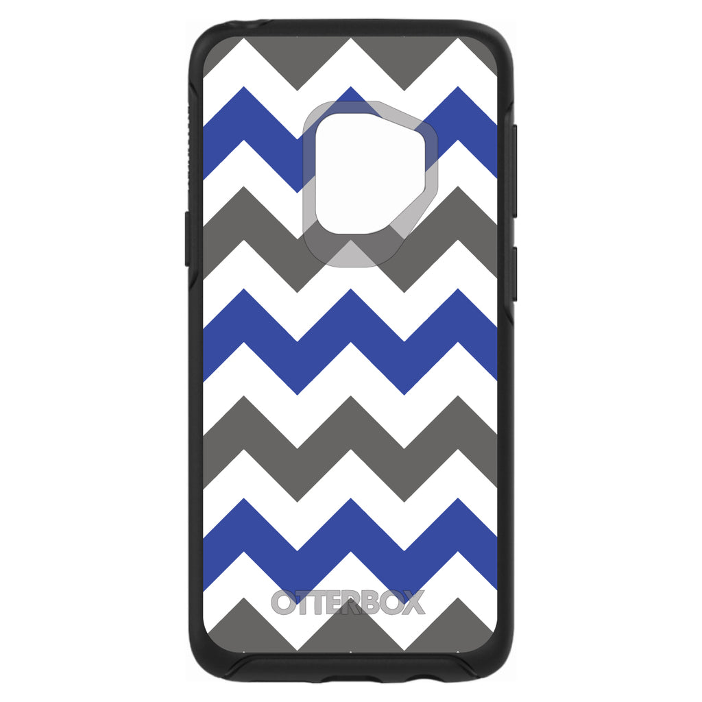 Blue Grey Chevron Stripes OtterBox Symmetry Case for iPhone & Galaxy, view 8