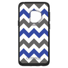 DistinctInk™ OtterBox Symmetry Series Case for Apple iPhone / Samsung Galaxy / Google Pixel - Blue Grey Chevron Stripes