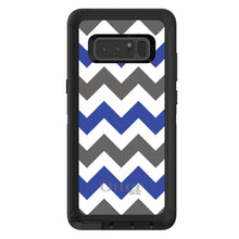 DistinctInk™ OtterBox Defender Series Case for Apple iPhone / Samsung Galaxy / Google Pixel - Blue Grey Chevron Stripes