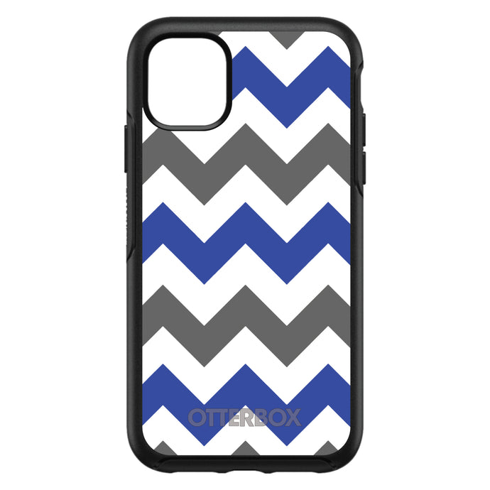 DistinctInk™ OtterBox Symmetry Series Case for Apple iPhone / Samsung Galaxy / Google Pixel - Blue Grey Chevron Stripes